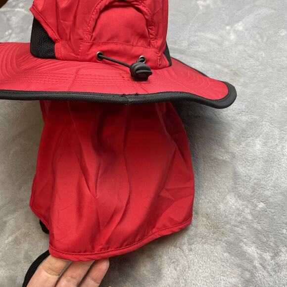 The Fairway Sunhat Shape Flexer Hat Sz S/M Red Vented Neck Flap Wind Resist UPF - Picture 8 of 9
